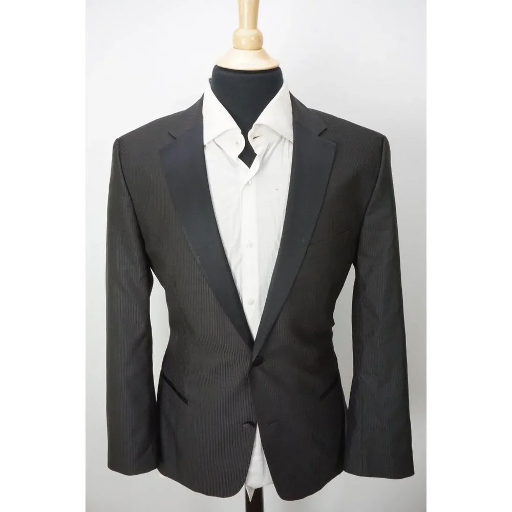 Hugo Boss The Stars/Glamour Black Striped Formal 2 PC Tuxedo Jacket Pants 42L
